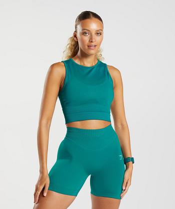 Dámské Tílko Gymshark Sweat Seamless Midi Tyrkysové | CZ 3200ZUT